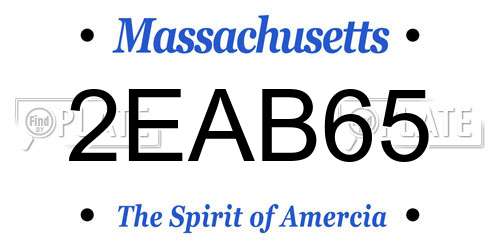 2EAB65 Massachusetts License Plate
