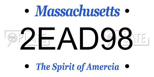 2EAD98 Massachusetts License Plate
