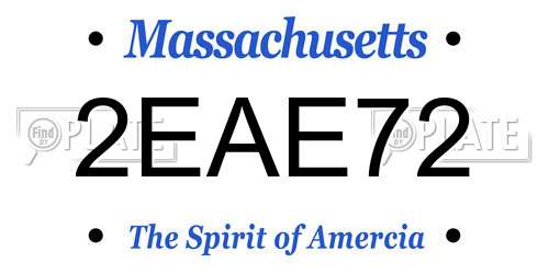 2EAE72 Massachusetts License Plate