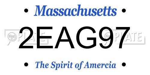 2EAG97 Massachusetts License Plate