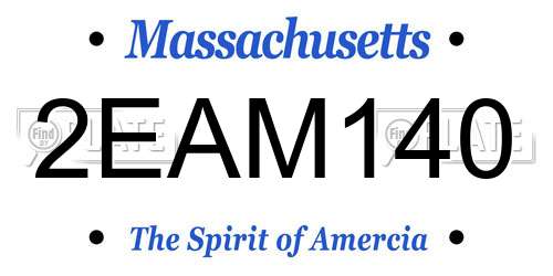 2EAM140 Massachusetts License Plate