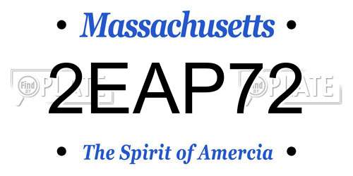 2EAP72 Massachusetts License Plate