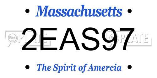2EAS97 Massachusetts License Plate