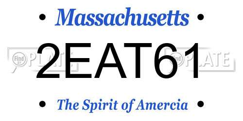 2EAT61 Massachusetts License Plate