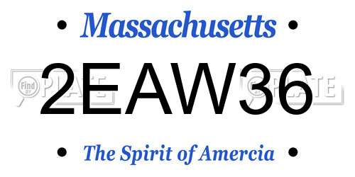2EAW36 Massachusetts License Plate
