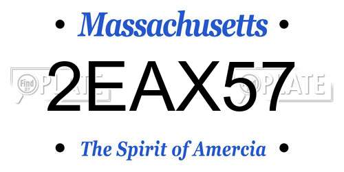 2EAX57 Massachusetts License Plate