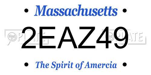 2EAZ49 Massachusetts License Plate