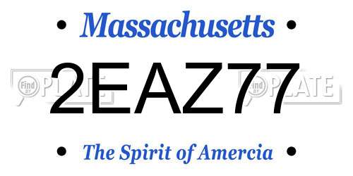 2EAZ77 Massachusetts License Plate