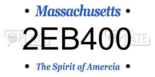 2EB400 Massachusetts License Plate