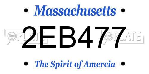 2EB477 Massachusetts License Plate