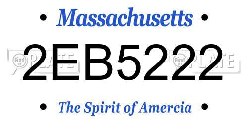 2EB5222 Massachusetts License Plate