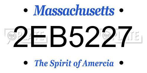 2EB5227 Massachusetts License Plate