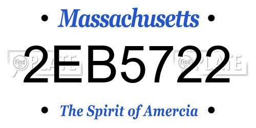 2EB5722 Massachusetts License Plate
