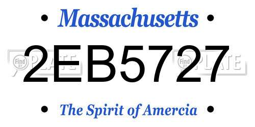 2EB5727 Massachusetts License Plate