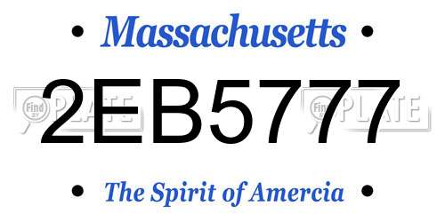 2EB5777 Massachusetts License Plate