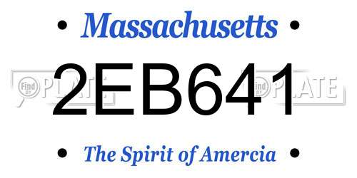 2EB641 Massachusetts License Plate