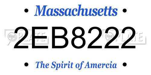 2EB8222 Massachusetts License Plate