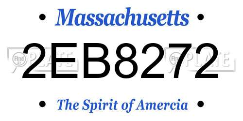 2EB8272 Massachusetts License Plate