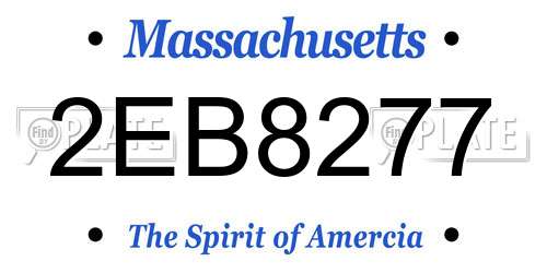 2EB8277 Massachusetts License Plate