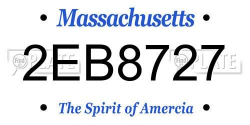 2EB8727 Massachusetts License Plate