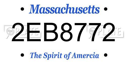 2EB8772 Massachusetts License Plate