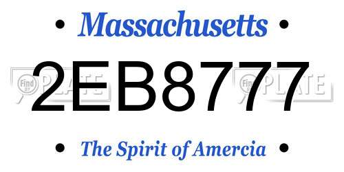 2EB8777 Massachusetts License Plate