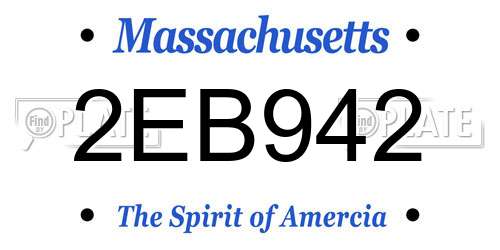 2EB942 Massachusetts License Plate