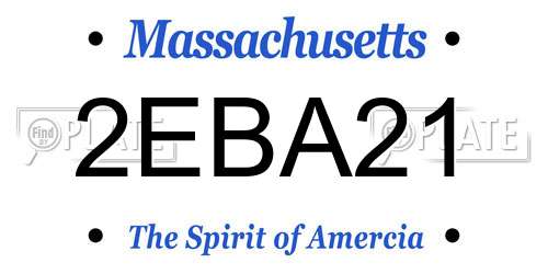 2EBA21 Massachusetts License Plate