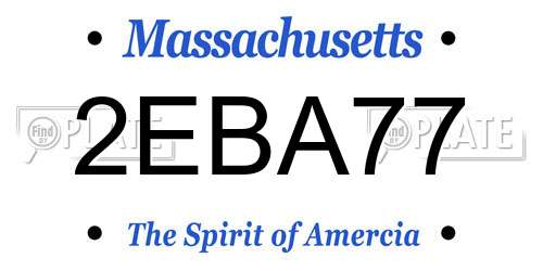 2EBA77 Massachusetts License Plate