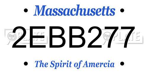 2EBB277 Massachusetts License Plate