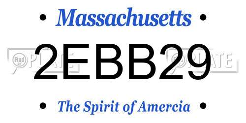 2EBB29 Massachusetts License Plate