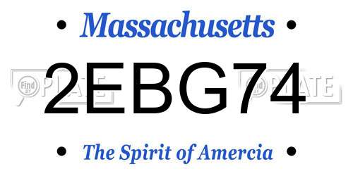 2EBG74 Massachusetts License Plate