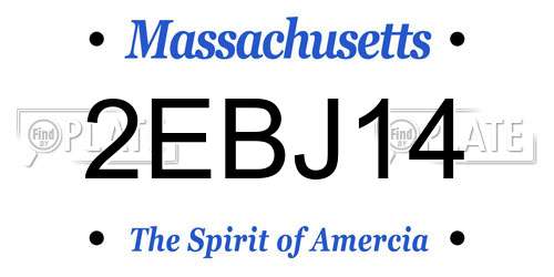 2EBJ14 Massachusetts License Plate