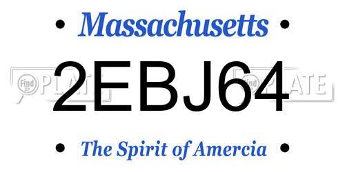 2EBJ64 Massachusetts License Plate