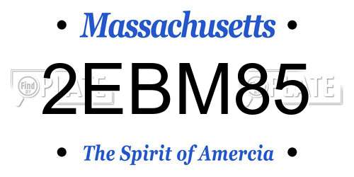 2EBM85 Massachusetts License Plate