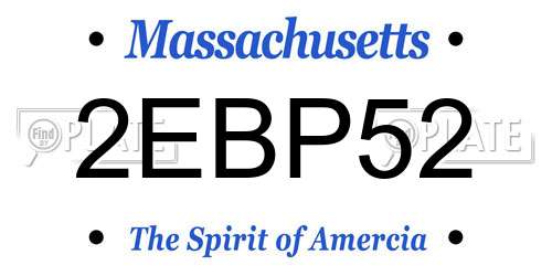 2EBP52 Massachusetts License Plate