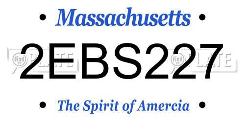 2EBS227 Massachusetts License Plate