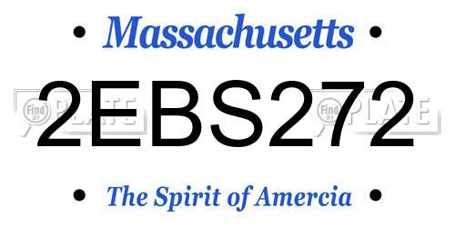 2EBS272 Massachusetts License Plate