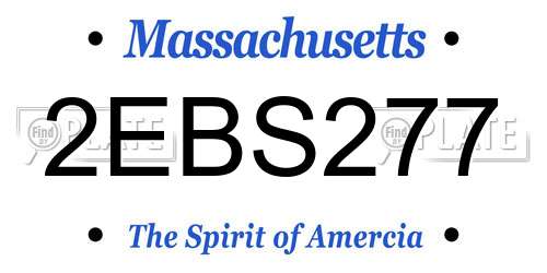 2EBS277 Massachusetts License Plate