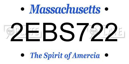 2EBS722 Massachusetts License Plate