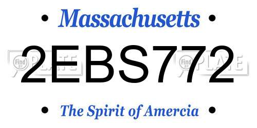 2EBS772 Massachusetts License Plate