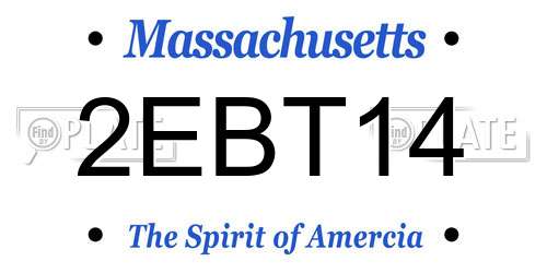2EBT14 Massachusetts License Plate