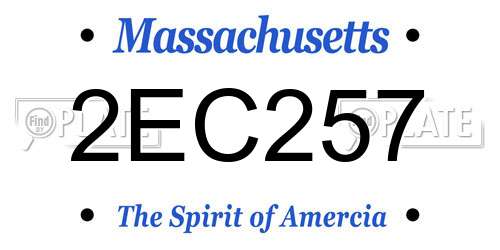 2EC257 Massachusetts License Plate