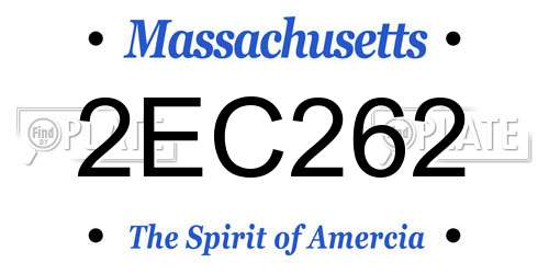 2EC262 Massachusetts License Plate