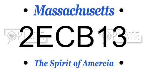 2ECB13 Massachusetts License Plate