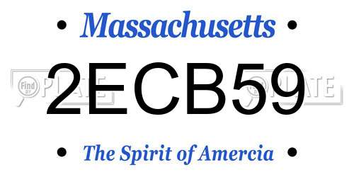 2ECB59 Massachusetts License Plate