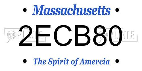 2ECB80 Massachusetts License Plate