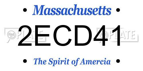 2ECD41 Massachusetts License Plate