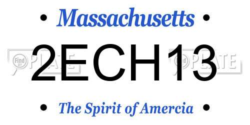 2ECH13 Massachusetts License Plate