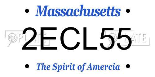 2ECL55 Massachusetts License Plate